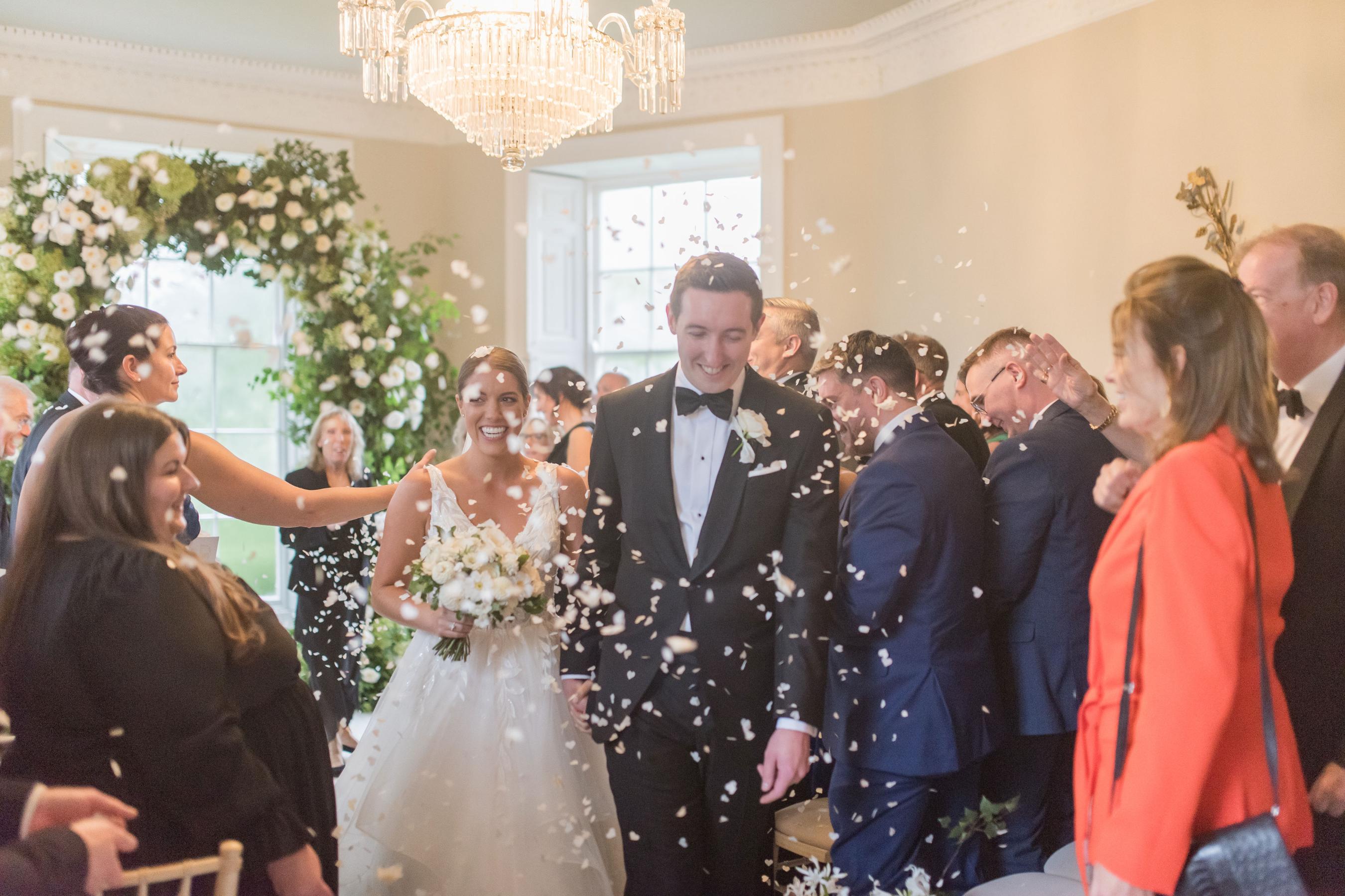 elegant wedding ceremony in a british manor house