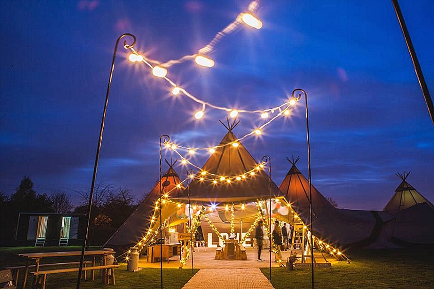 tipi wedding event at Bawdon Lodge Farm