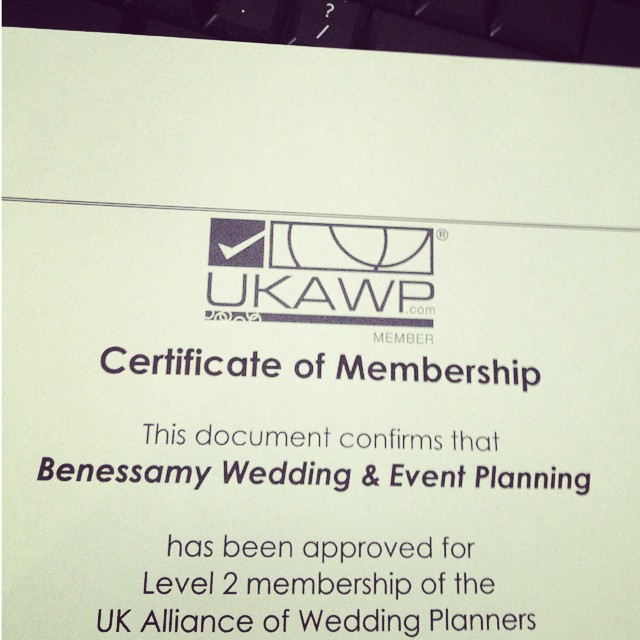 Professional Wedding Planner - Level 2 Member of the UKAWP
