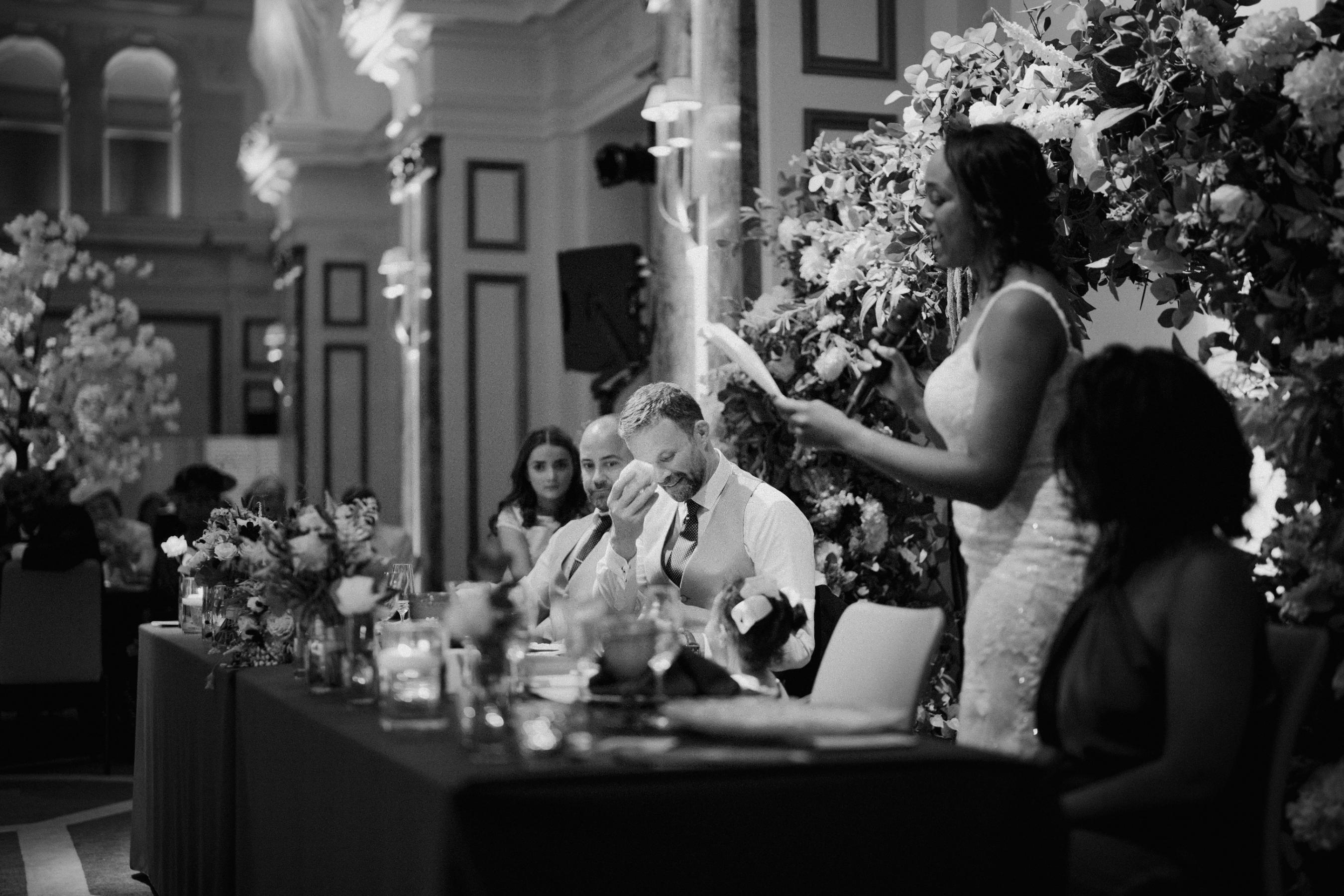 bride giving a speech