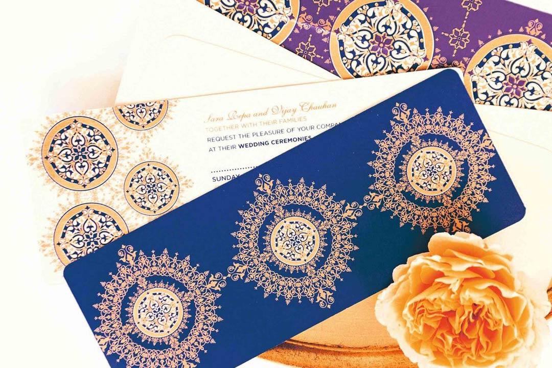 Moroccan tile bespoke wedding stationery - Ananya Cards